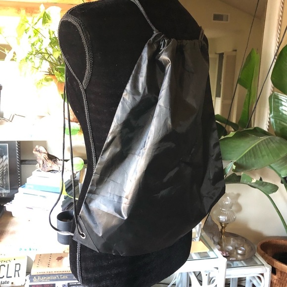 Brand new black drawstring backpack bag nylon - Picture 5 of 7